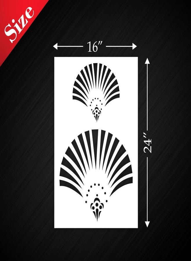 StenCart Light Burst Pack of 2 Stencil for Wall Painting Home DIY Reusable Wall Stencil Design for Wall Decoration (16-inch x 24 inch) - Combo of 2 - Image 2